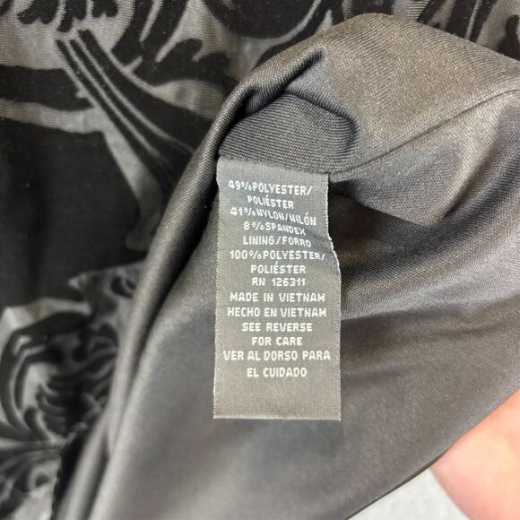 Y2k Velvet Burnout Dress 10 Black Witchy Dark Romantic Feminine Bell Sleeves - Picture 6 of 10